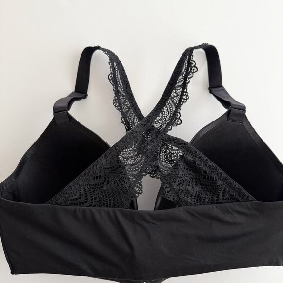 [Soma] Black Underwire Enbliss Luxe Front Close Lace Back T-Shirt Bra Size 34DD - Picture 6 of 9